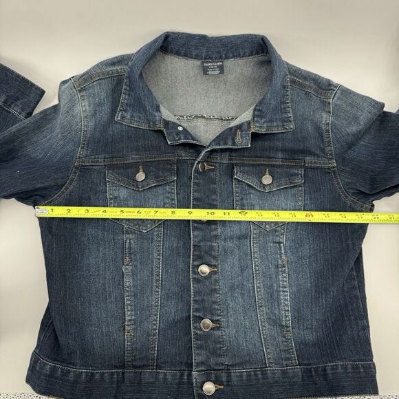 Faded Glory Size L 12 -14 Women's Denim Jean Jacket Button Down Front Pockets - Picture 14 of 16